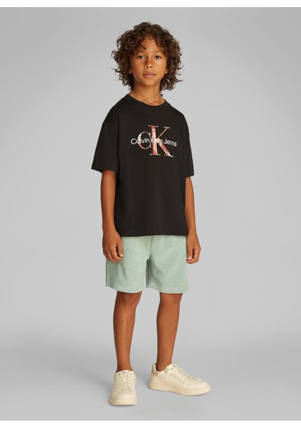 Baskılı Siyah Erkek Çocuk T-Shirt IB0IB02453BEH