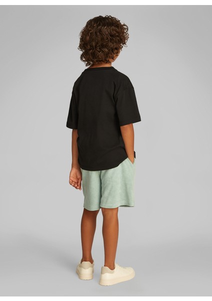 Baskılı Siyah Erkek Çocuk T-Shirt IB0IB02453BEH