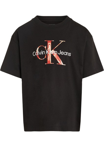 Baskılı Siyah Erkek Çocuk T-Shirt IB0IB02453BEH