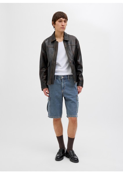 Denim Şort, L, Mavi