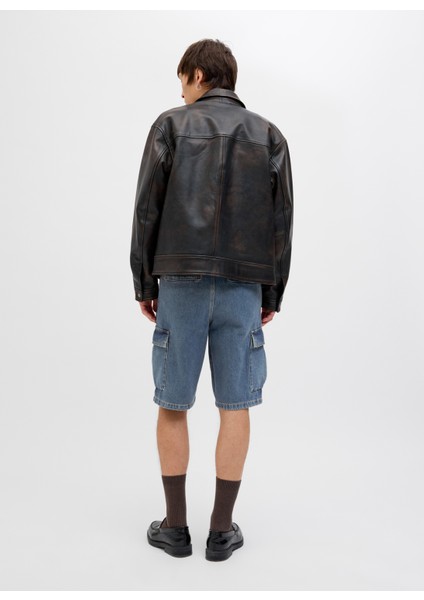 Denim Şort, L, Mavi