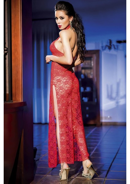 Kırmızı Uzun Dantel Gecelik fiyatları