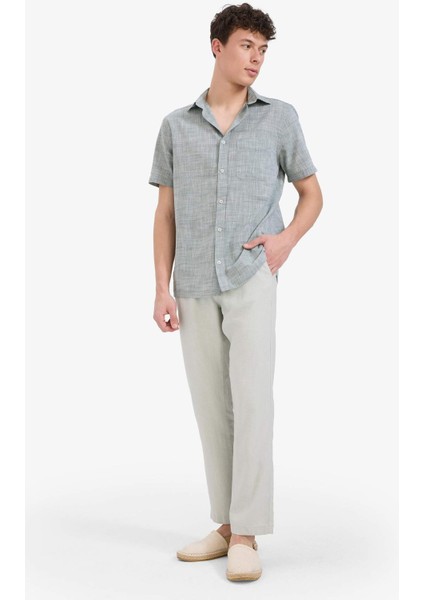 Relax Fit Rahat Kesim Dar Paça Keten Karışımlı Yazlık Pantolon C1140AX25SM