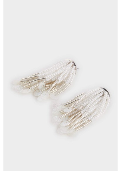 Kadın Beyaz İncili Hasır Detaylı Küpe F0828AXNS fiyatları