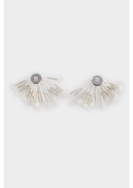 Kadın Beyaz İncili Hasır Detaylı Küpe F0828AXNS modelleri