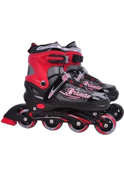 Unisex Çocuk Kırmızı Inline Super Paten 34-37