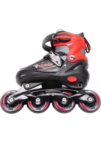 Unisex Çocuk Kırmızı Inline Super Paten 34-37