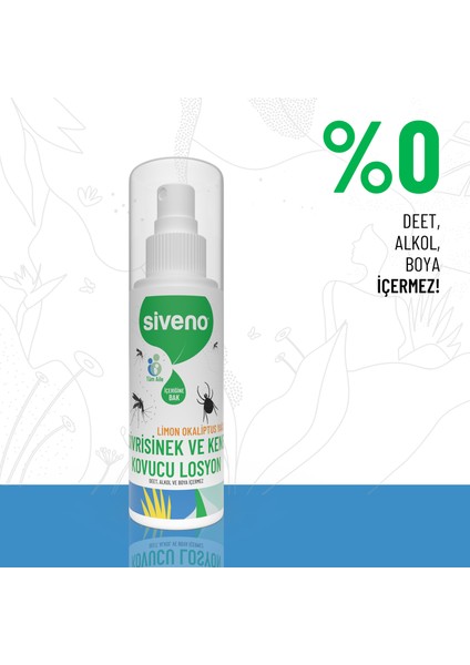 Sivrisinek ve Kene Kovucu Sprey Losyon Bitkisel Tüm Vücut İçin Aile Boy 100 ml