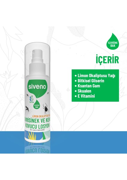 Sivrisinek ve Kene Kovucu Sprey Losyon Bitkisel Tüm Vücut İçin Aile Boy 100 ml
