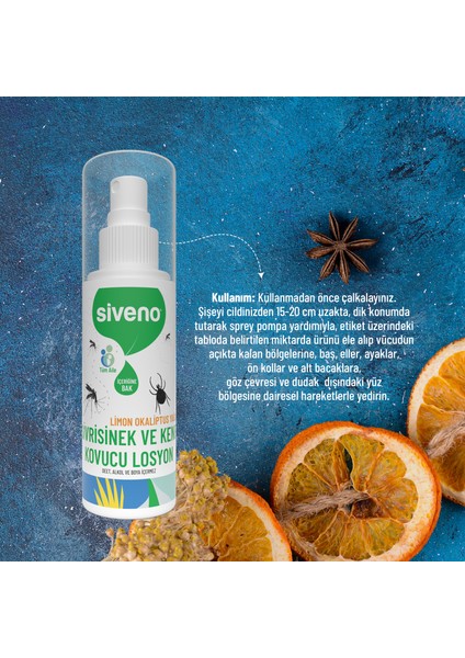 Sivrisinek ve Kene Kovucu Sprey Losyon Bitkisel Tüm Vücut İçin Aile Boy 100 ml