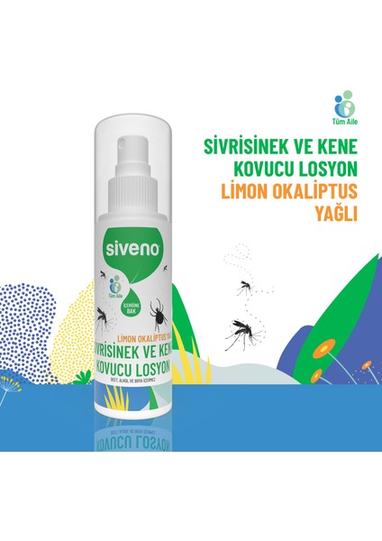 Sivrisinek ve Kene Kovucu Sprey Losyon Bitkisel Tüm Vücut İçin Aile Boy 100 ml