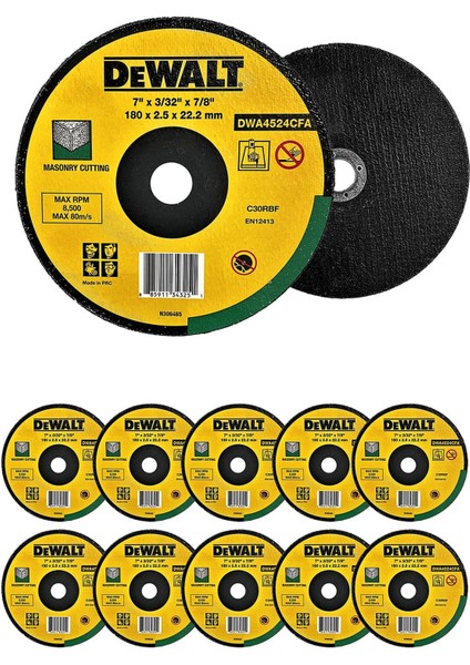 Profesyonel Dewalt DWA4524CFA Taş Kesme Diski 180X2,5 mm (10ADET)