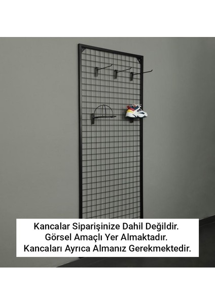 Sık Telli Tel Raf - Tel Pano Stand, Duvar Askılığı - 100x200 cm