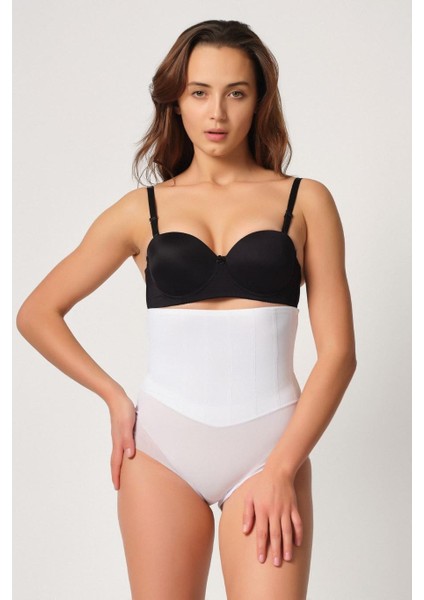 Beyaz Mı Emay 2945 Tül Karyokalı Slip Lazer Korse