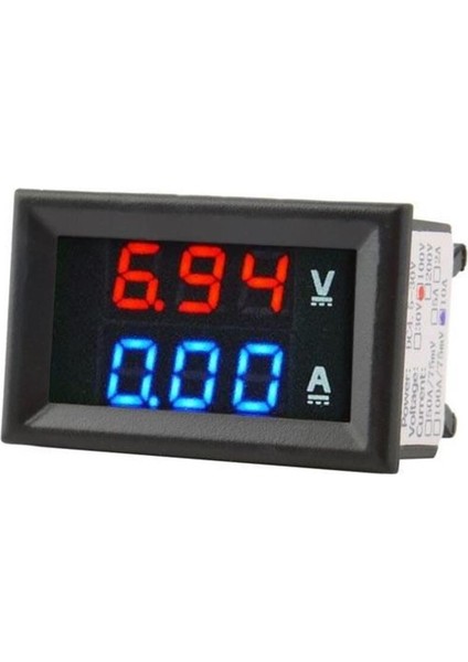 Dijital Ampermetre 0-10A Voltmetre 0-100V - Kasalı