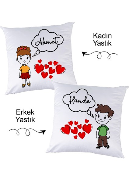 Seni Düşünüyorum İsimli Sevgili Yastık Seti