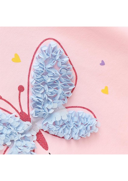 Kız Çocuk O Yaka Uzun Kol Ince Kışlık Tişört - (2 Yaş-7 Yaş) - 32482 - Pembe modelleri