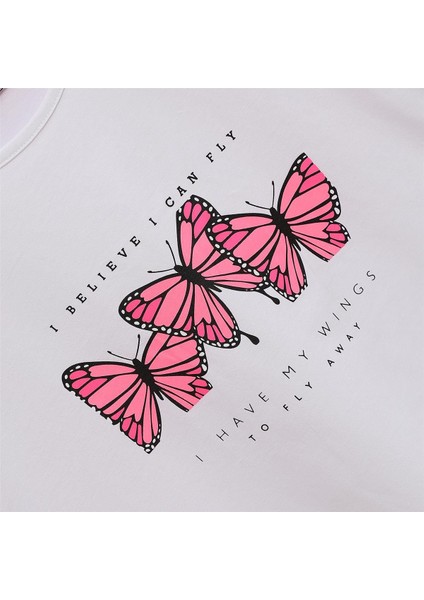 Kız Çocuk Kısa Kol Yazlık Tişört - (9 Yaş-14 Yaş) - 32427 - Beyaz fiyatları