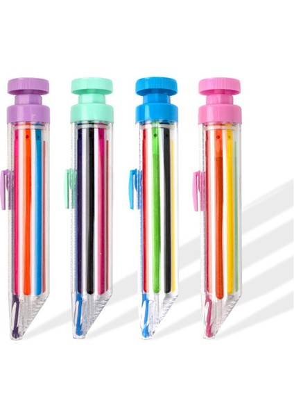 4 Adet Çok Renkli Boya Kalemleri, Dönen Boya Kalemleri, Presli Boya Kalemleri (Yurt Dışından)