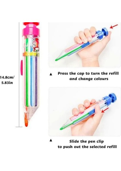 4 Adet Çok Renkli Boya Kalemleri, Dönen Boya Kalemleri, Presli Boya Kalemleri (Yurt Dışından) indirimleri