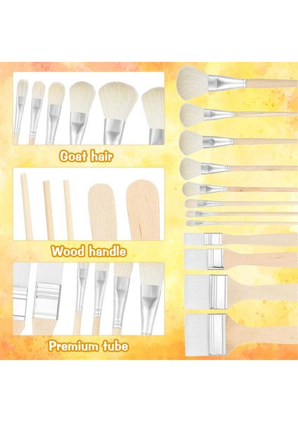 Akrilik Boyama Için Mop Fırçası, Çeşitli Boyutlarda Boya Fırçası Seti 12 Adet (Yurt Dışından) modelleri