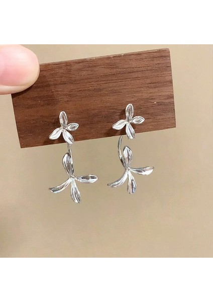 Gümüş Uzun Metal Püskül Küpe Küpe (Yurt Dışından)