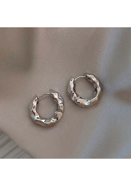 Zirkon Küpe Tasarımı Minimalist Vegan Loop Geometrik Inci Küpe (Yurt Dışından)