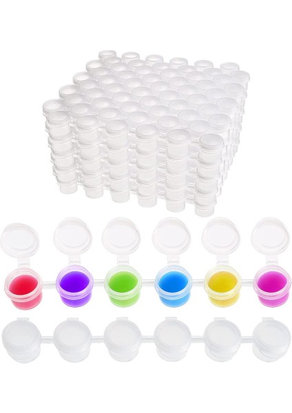 50 Şerit Boya Kapları Şeritler, 300 Kap 2ml/0.07 Oz Boş Boya Kapları Kapları (Yurt Dışından)
