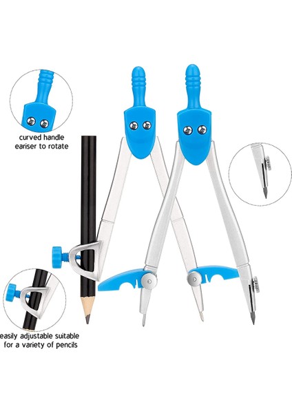 Geometri Seti 10 Parça Matematik Malzemeleri Seti, Pergel, Açıölçer Dahil (Yurt Dışından) fırsatları