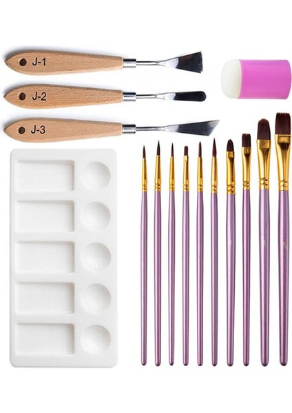 Yağlıboya Resim Aleti 15 Parça Set Özel Şekilli Kazıyıcı (Yurt Dışından)