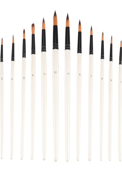 12 Adet Profesyonel Yuvarlak Uçlu Sanatçı Boya Fırçaları (Yurt Dışından) modelleri