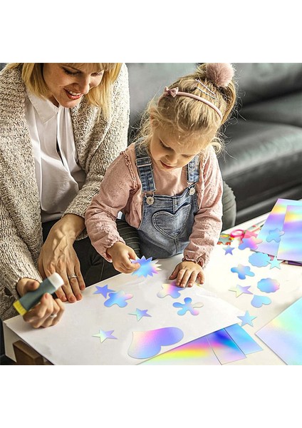 Metalik Holografik Kart Parlak Aynalı Kağıt Sayfaları (Yurt Dışından)