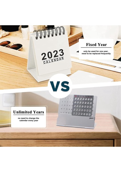 2 Paket Mini Masa Takvimi, -Alüminyum Alaşımlı Takvim (Yurt Dışından)