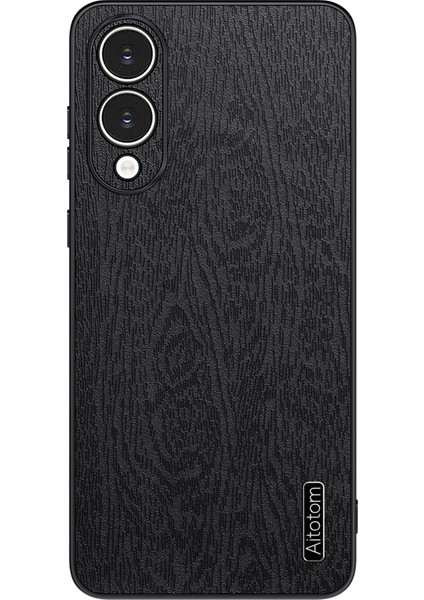 Samsung Galaxy S25 Edge Ahşap Doku Pu Deri Kaplamalı Pc Tpu Telefon Kılıfı (Yurt Dışından)