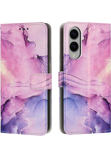Samsung Galaxy S25 Edge Stand Kılıf Pu Deri Cüzdan Telefon Kılıfı (Yurt Dışından)