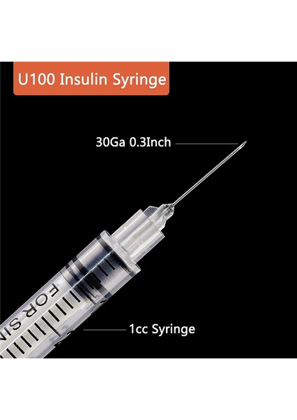 1cc Şırıngalar ve 30G 5/16 Inç Iğne (Yurt Dışından)