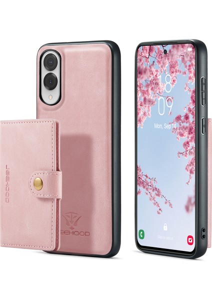 Samsung Galaxy S25 Edge Retro Deri Telefon Arka Kapağı Çıkarılabilir Manyetik Kart Tutucu ile (Yurt Dışından)