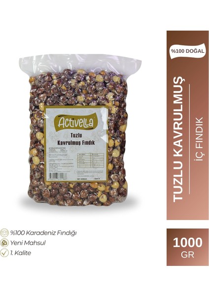 Tuzlu Kavrulmuş Iç Fındık 1000 gr