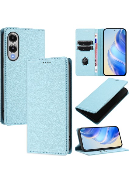 Samsung Galaxy S25 Edge Cüzdan Kılıfı Rfıd Engelleme Litchi Doku Deri Kılıf (Yurt Dışından)