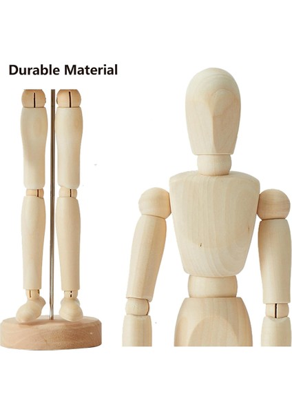 Insan Figürü Kukla Modeli Ahşap Erkek Manken Bebek Dekoratif Stand (Yurt Dışından)