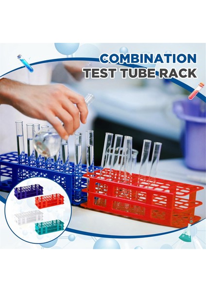 4 Adet Plastik Test Tüpü Rafı Test Tüpü Tutucu Rafı 40 Delik (Yurt Dışından)