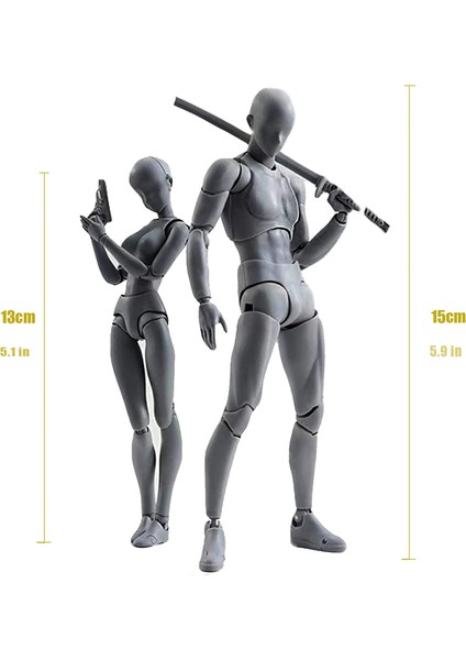 Pvc Model Kutu Figürlü Modeller (Kadın+Erkek,gri) (Yurt Dışından)