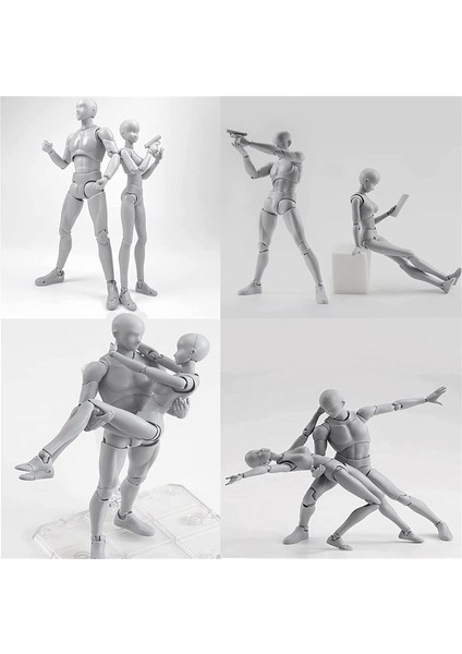 Pvc Model Kutu Figürlü Modeller (Kadın+Erkek,gri) (Yurt Dışından)