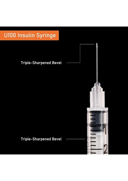 1ml U-100 Iğneli Şırınga, 31G 1cc 5/16-Inç (8mm), 20'li Paket (Yurt Dışından)