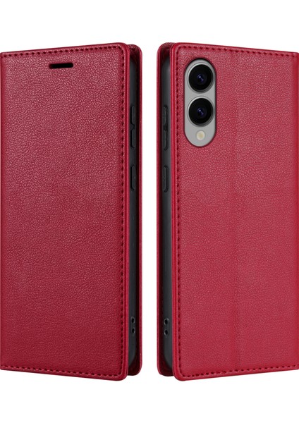 Samsung Galaxy S25 Edge Cüzdan Kılıfı Manyetik Kapatma Pu Deri Telefon Kılıfı (Yurt Dışından)