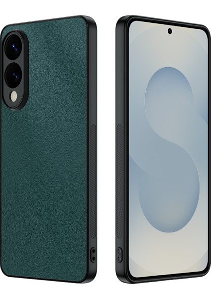 Samsung Galaxy S25 Edge Pu Deri Kaplamalı Pc + Tpu Düşmeye Karşı Telefon Kılıfı (Yurt Dışından)