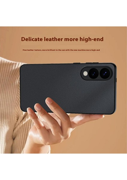 Samsung Galaxy S25 Edge Pu Deri Kaplamalı Pc + Tpu Düşmeye Karşı Telefon Kılıfı (Yurt Dışından)