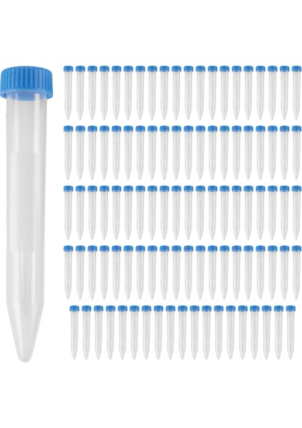 100 Adet Konik Santrifüj Tüpleri 15ML Vidalı Kapaklı (Yurt Dışından)