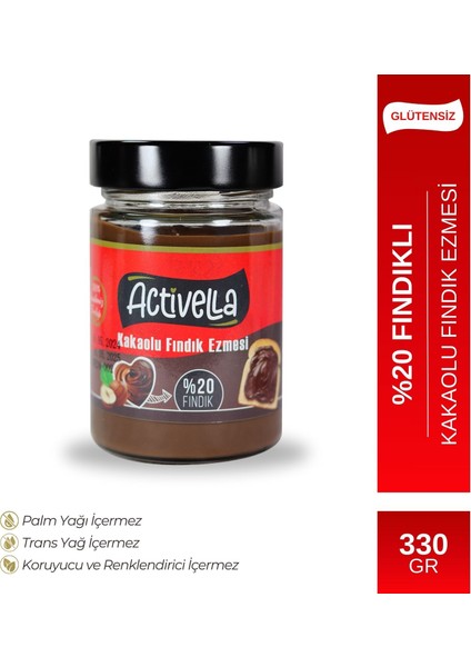 Kakaolu Fındık Ezmesi 330 gr %20 Fındıklı