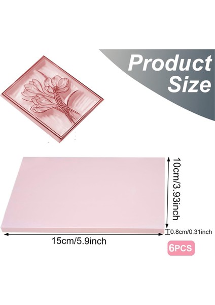 6 Paket Kauçuk Blok Damga Oyma Blokları Pembe Kauçuk (Yurt Dışından)